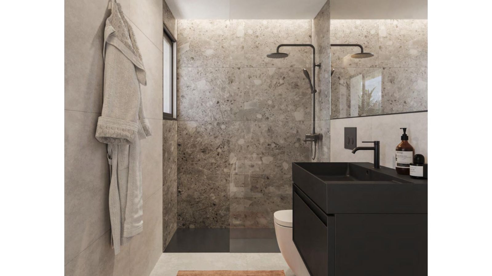 Moderne badkamer met inloopdouche in Asperia Estepona